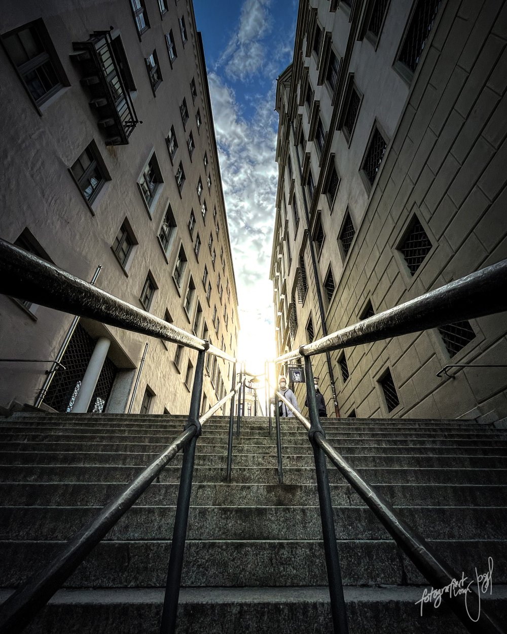 Treppe zwischen Häusern