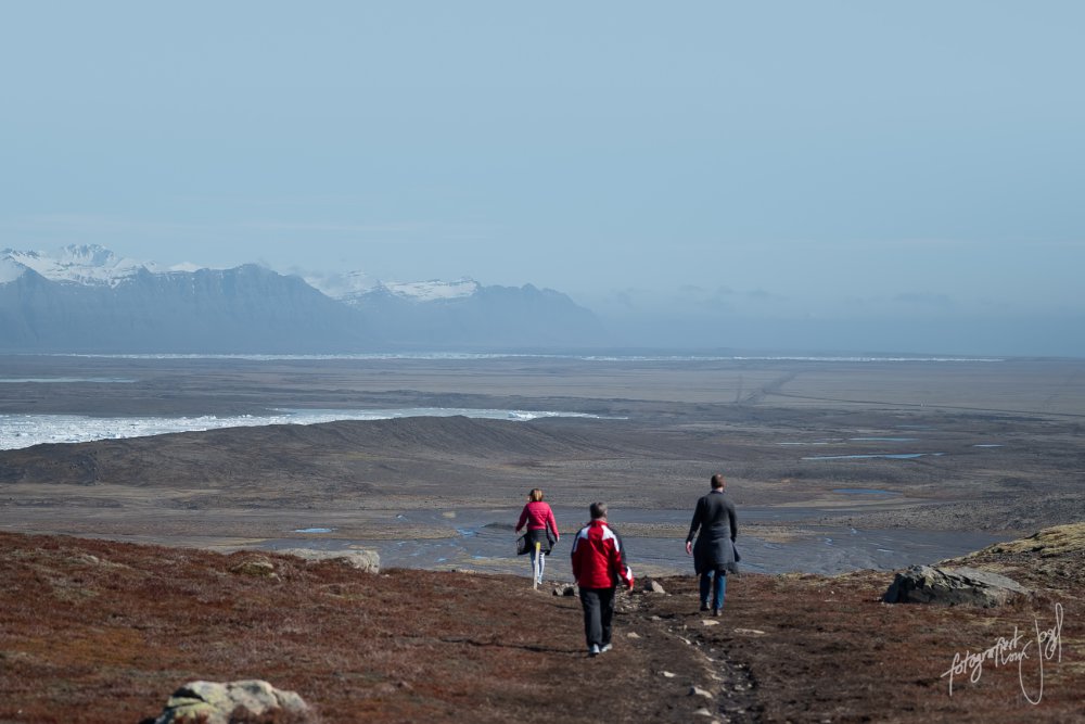 Wanderweg über der Ebene