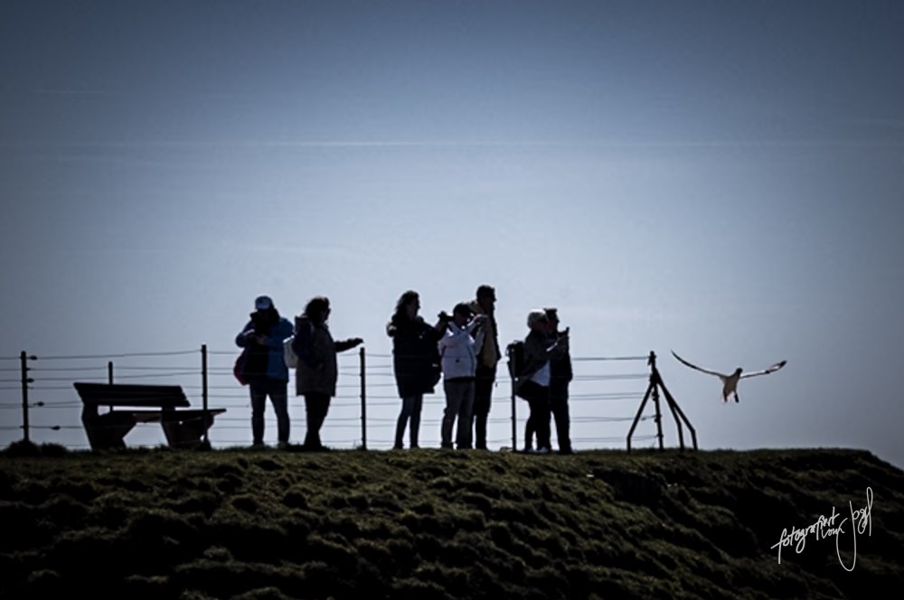 Menschen am Klippenrand